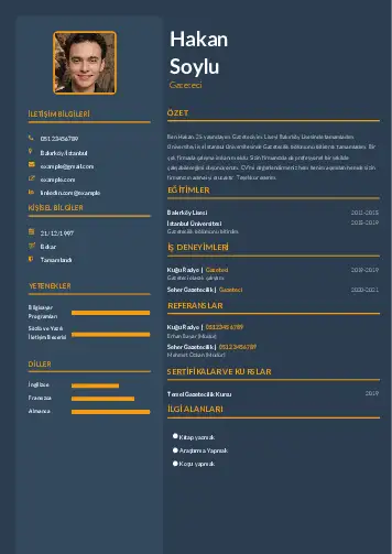 Gazeteci CV Örnekleri cv indir